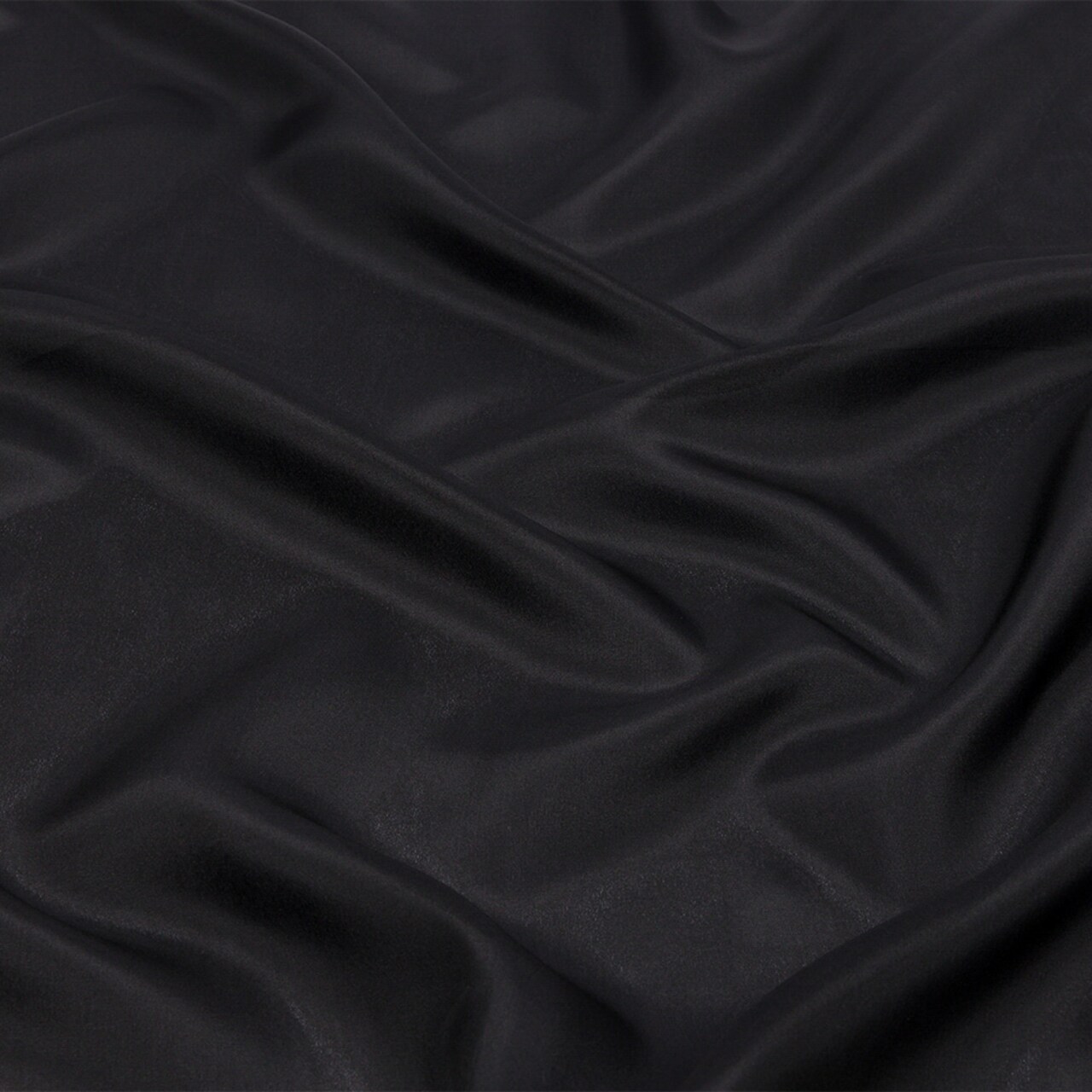 1 Yard Premium China Silk Habotai Fabric Black Smooth Lightweight 44 Inches Width
